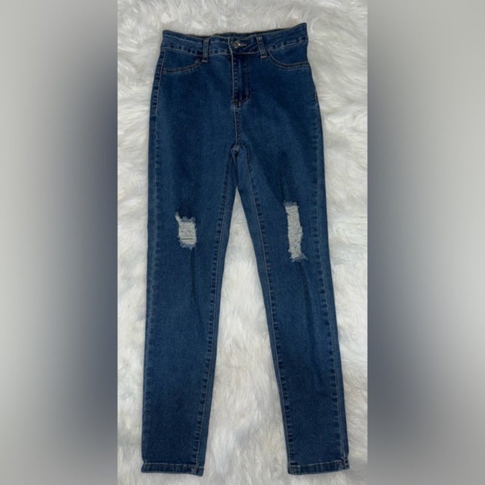 SHEIN Distressed Skinny Jeans